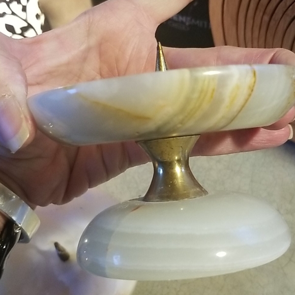 VTG.AGATE THICK CANDLE HOLDERS! SO COOL ☆ - Picture 8 of 8